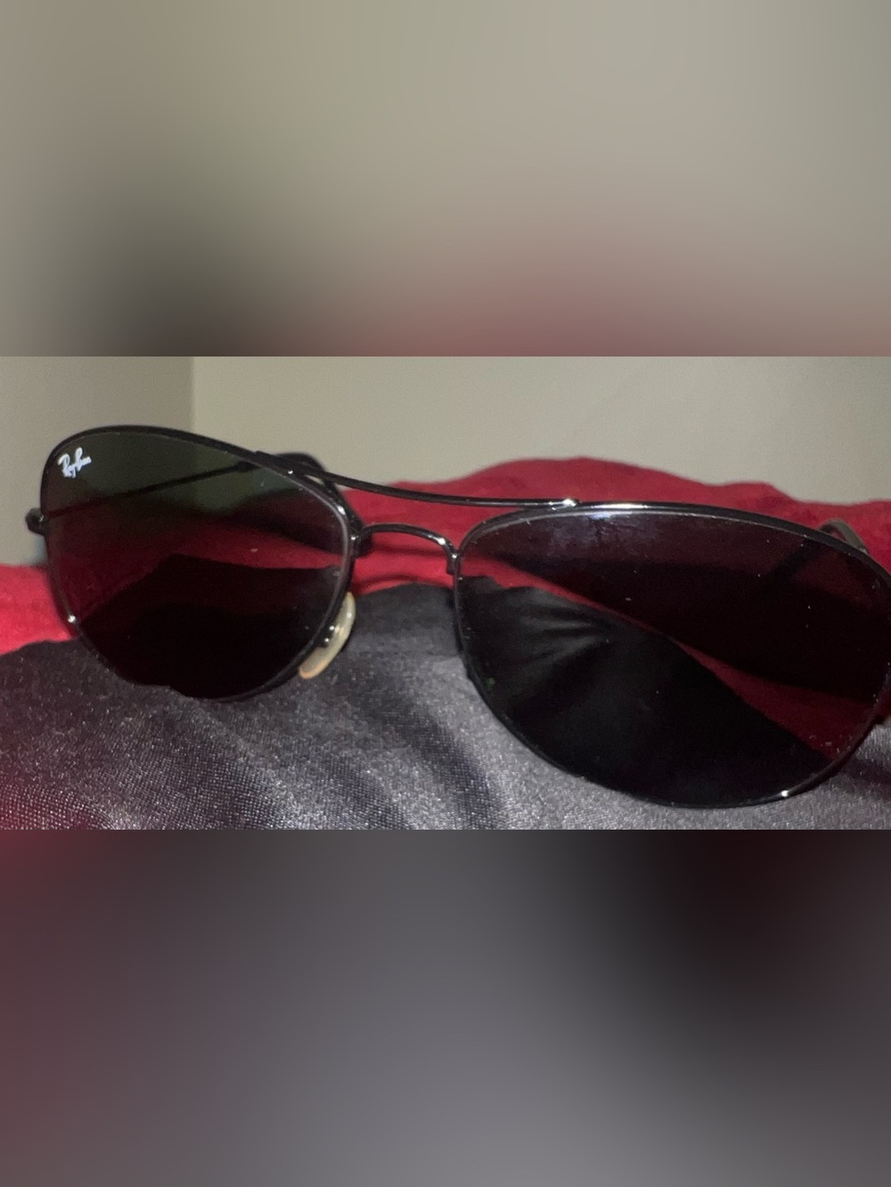 Ray-Ban Black Aviator Sunglasses with Dark Lenses